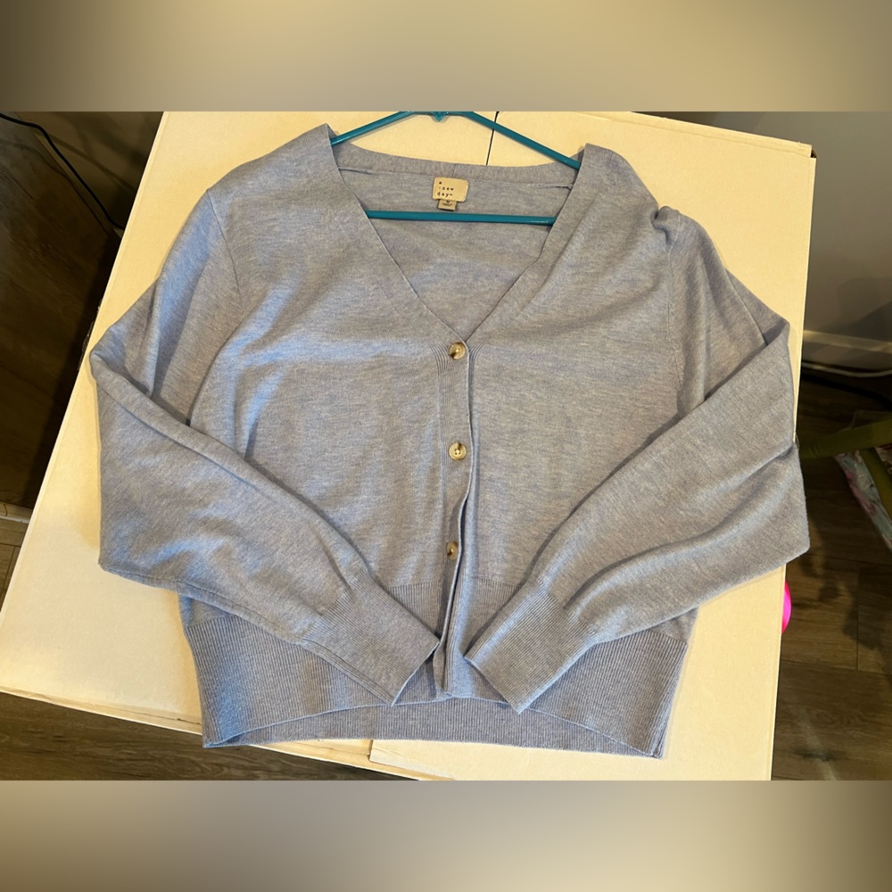 A New Day Women’s Light Blue Button Up Cardigan Size Medium